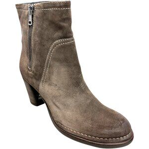 Alberto Fermani Taupe Suede Zip Ankle Boots Made in Italy